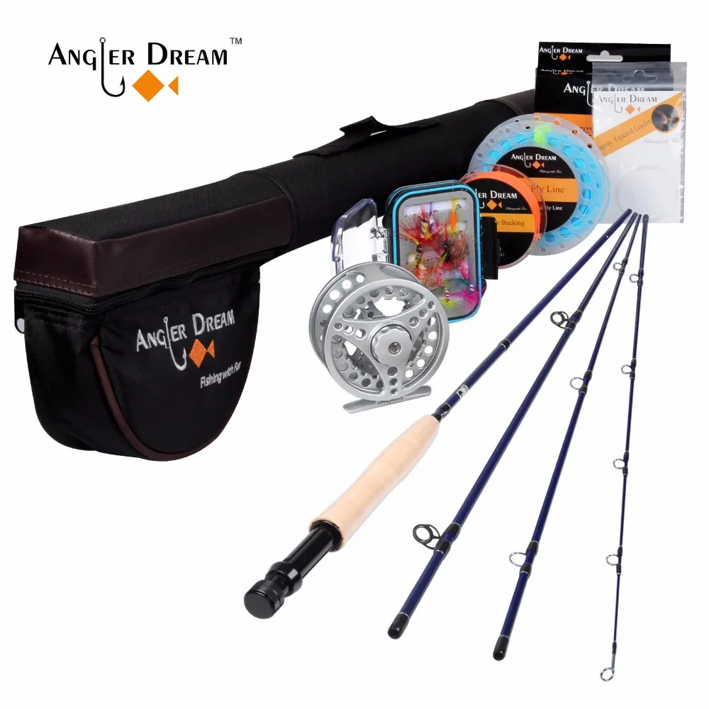 Angler Dream Fly рыболовные снасти 2,5 м 8'4'' 3WT спиннинги алюминиевая катушка для рыбалки с рыболовными приманками и линиями