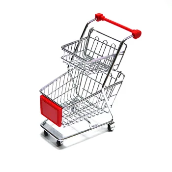 

Stainless steel French Fries Basket Creative Shopping Cart Fried Chicken Basket Mini Trolley Double Layer Restaurant Bar Supply