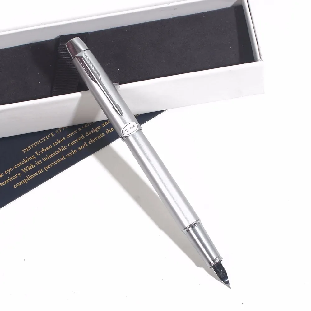 

IMing Fountain Pen Office School ink pen with box Gift black red Grey metal fountain pen Grey