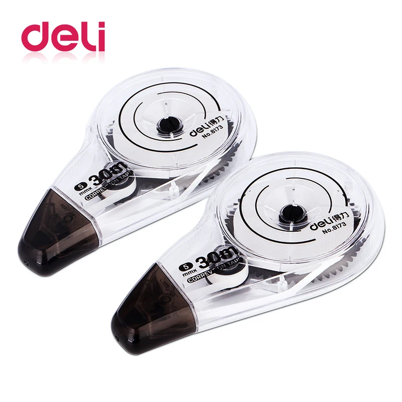 

Deli 2pcs/pakage 8174 Correction Tape Student Transparent Large Capacity Correction Tape Office Set stationery