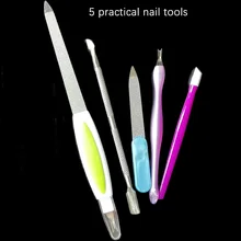 5 шт набор инструментов для ногтей Пластик Очиститель ногтей эта программа конец для пыли средство для снятия маникюра инструмент для удаления кутикулы толкатель