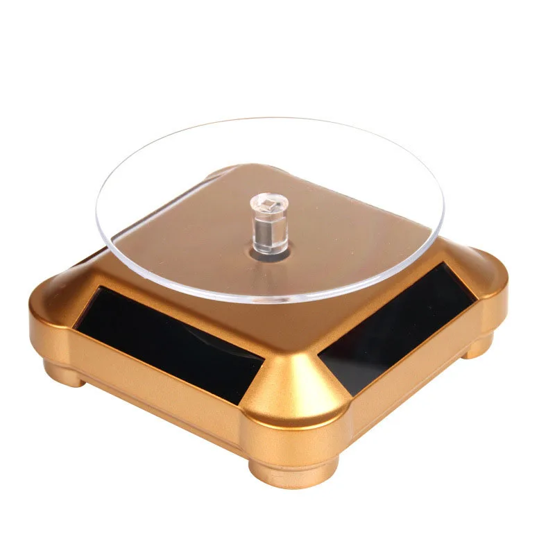 Solar Showcase 360 Automatic Rotating Turntable Jewelry Organizer Necklace Bracelet Watch Phone Display Stand KQS8