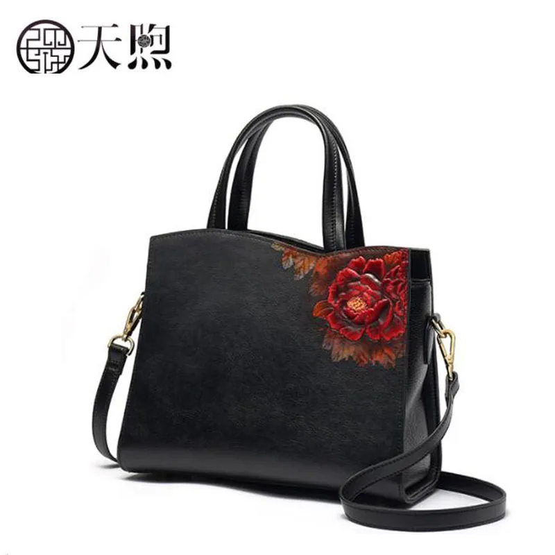 

Pmsix luxury fashion high-end handbag middle-aged mother bag atmospheric leather shoulder bag national wind embossed crossbody b