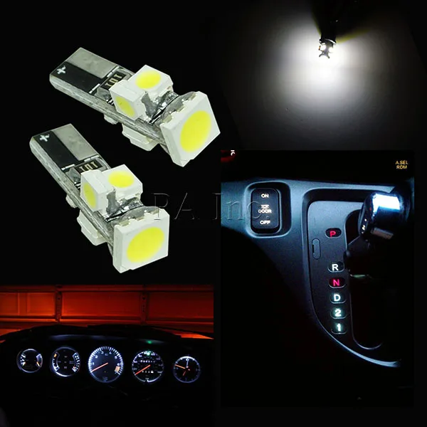T5 Wedge 5050 SMD LED Bulbs Dash Dashboard Gauge Cluster Instrument Light 3528 LED 12V PA White Pink