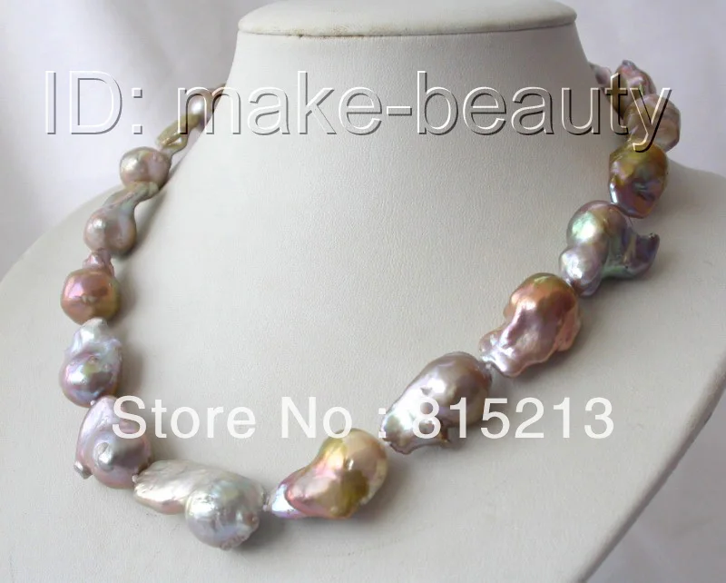 

N644 stunning big 23mm baroque multicolor reborn keshi freshwater pearl necklace 28% Discount NEW