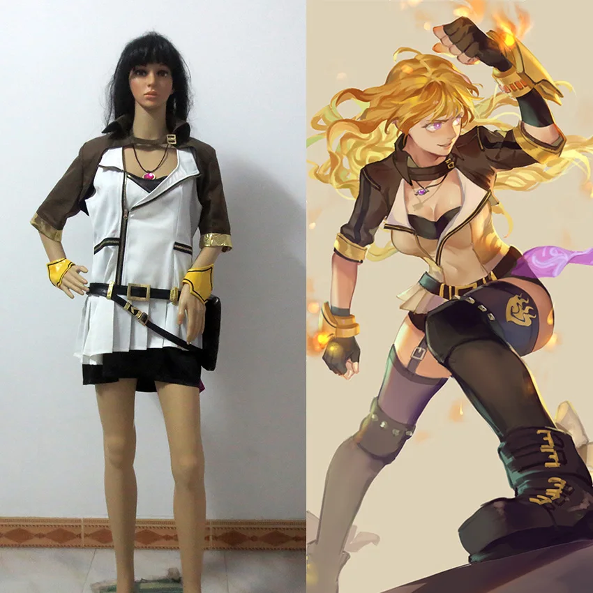 Anime Rwby 2 Yang Xiao Long Cosplay Costume Full Set With Necklace Yang Xiao Long Cosplay Costumecostume Cosplay Aliexpress