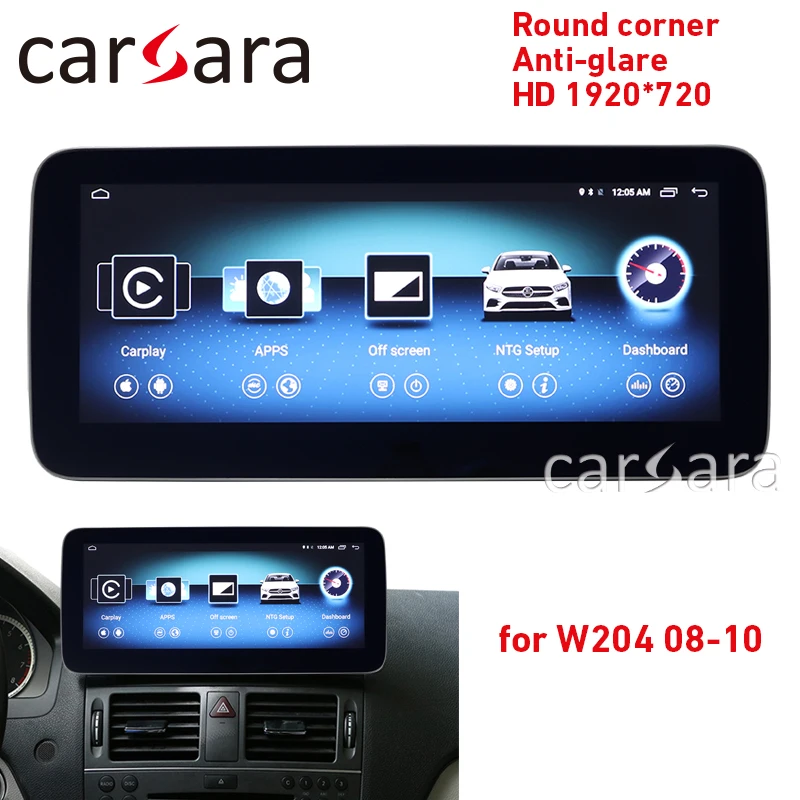 W204 аудио экран android Круглый угол HD 1920 антибликовое 10,2" головное устройство дисплей gps навигация Радио мультимедийный плеер
