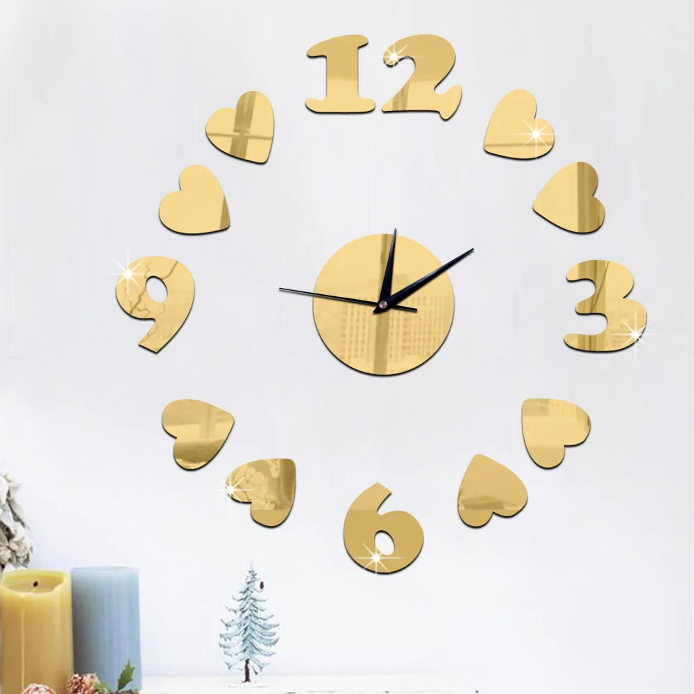 Цифровые настенные часы, современные креативные настенные украшения для гостиной, кварцевые бесшумные настенные часы, настенные часы, современный дизайн - Цвет: F