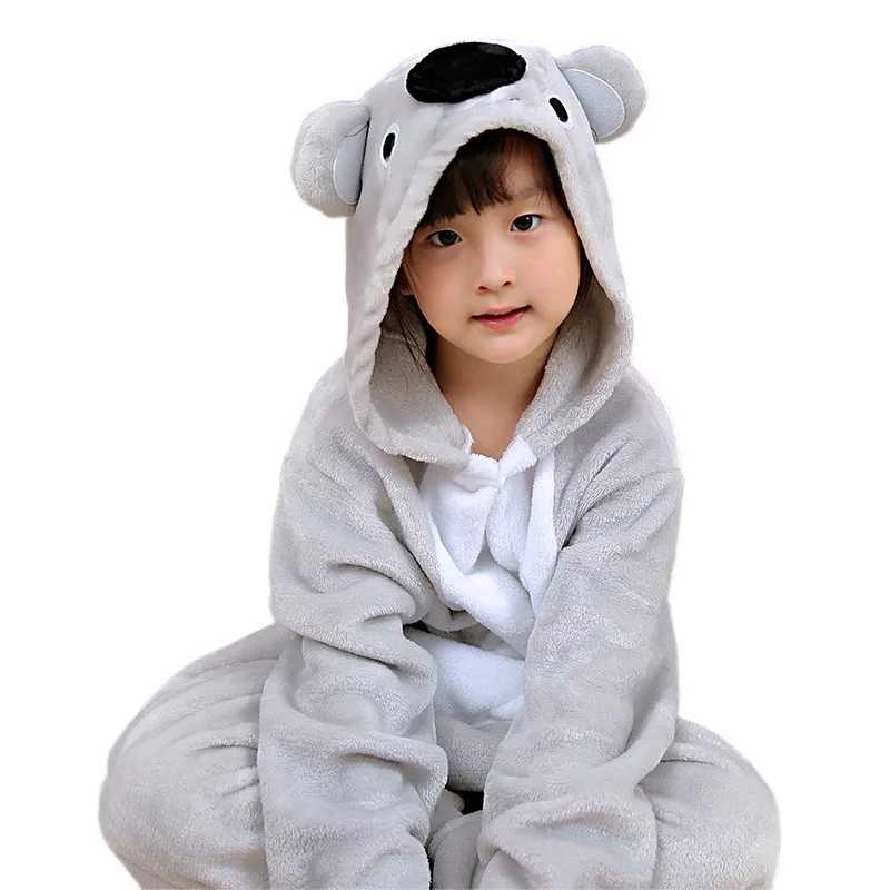 

NEW Kids Pajamas Sets Flannel Boys Girls Cartoon Koala Cosplay Pyjamas Onesie Children Animal Hooded Sleepwear Winter Christmas
