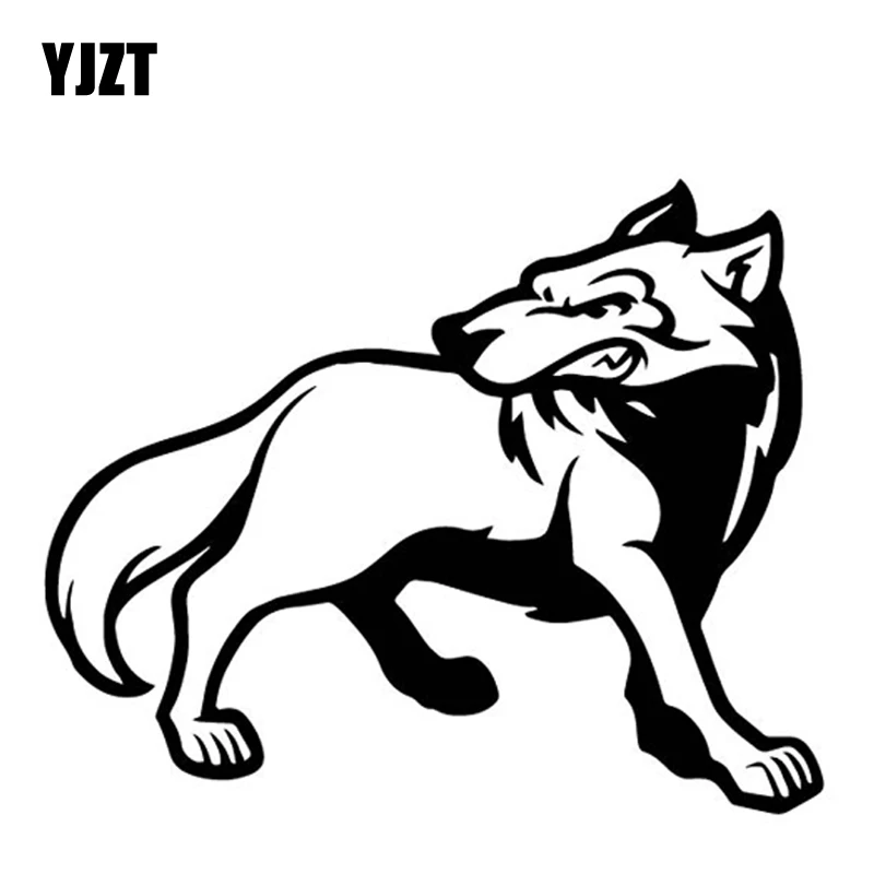 YJZT 16.6CM*13.5CM Angry Wolf Car Window Decorate Sticker Vinyl Decal Black/Silver C4-1031 | Автомобили и мотоциклы