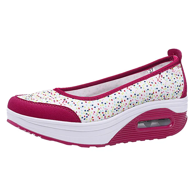 2019 Women's beach shoes thick bottom round head light wedge with shallow mouth increased shoes comfortable ladies shoes 40J25 (1)