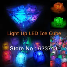 24 Шт. free доставка Жидких активных Цветов Изменение Night Светодиодные ice cube Украшения, Светящийся Кубик Льда, освещенные лед Привела оптом