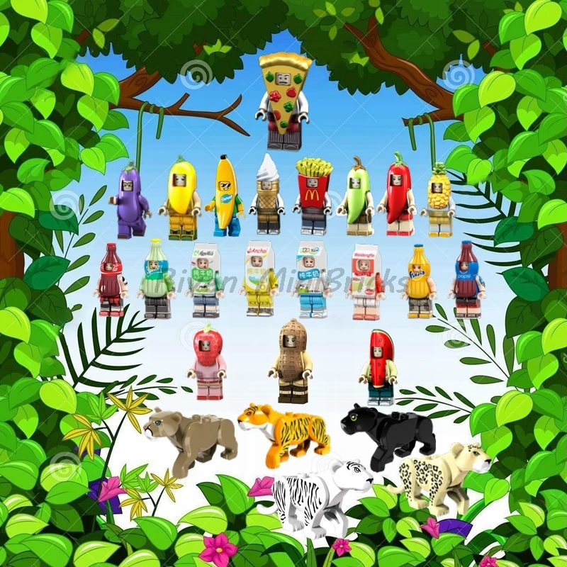 

Legoing Figure Duplo Animals Cartoon Fruits Building Blocks Toys For Children Compatible With Legoings Figures Anime Series