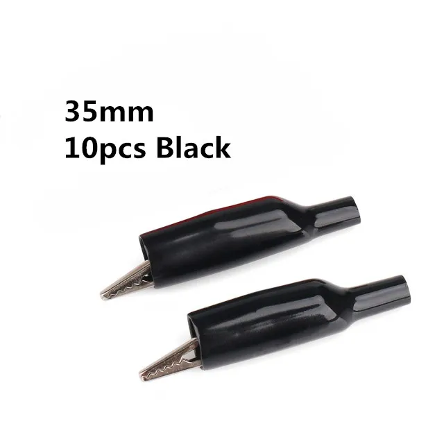 35mm-Black 10 шт./лот 28 мм/35 мм/45 мм металлический зажим крокодил G98 Электрический зажим для тестирования зонда метр Черный/Красный с пластиковой загрузкой - Цвет: 35mm-Black