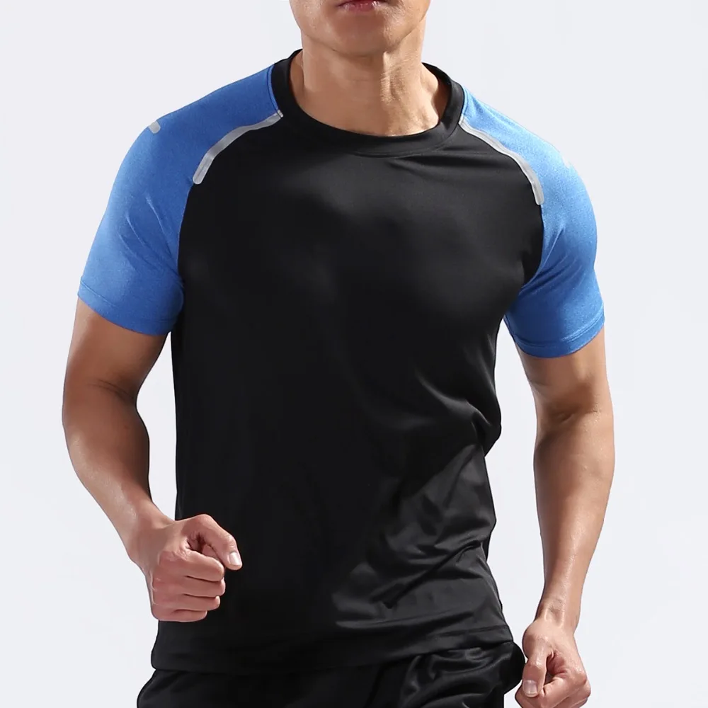 WOSAWE Men's T shirt Quick Dry Breathable Fitness T shirts Men Jersey Sports Running Shirt Slim 