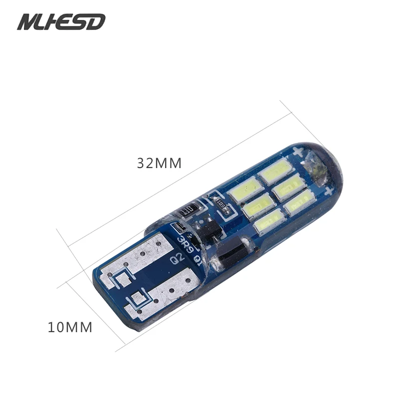 2 шт. T10 Canbus w5w светодиодные силиконовые 3014 15SMD Flash Pcb светодиодное освещение для номерного знака автомобиля Подсветка салона w5w 194 Светодиодные лампы 12 V