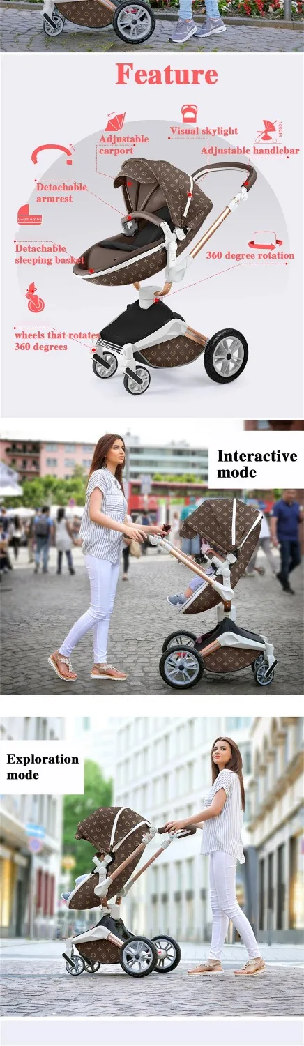 Hotmom детская коляска, Роскошная детская коляска 3 в 1, коляска с автокреслом, 2 в 1, светильник для ребенка, тележка, Отправка подарков