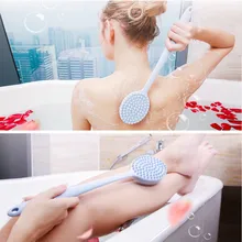 Губка-скруббер для ванны 1 шт. силиконовая щетка с длинной ручкой скраб для тела душевая щетка для тела аксессуары для ванной комнаты 30P1031