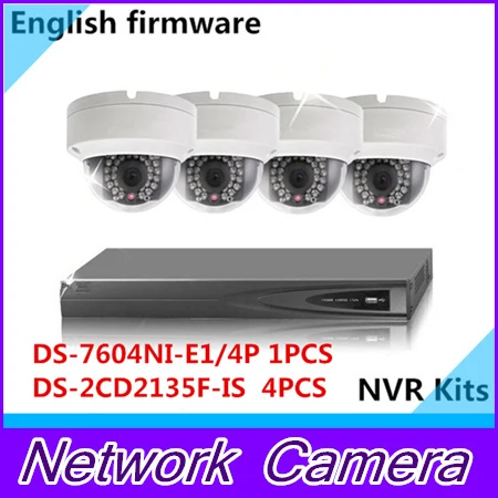 English DS 7604NI E1 4P 4 POE 1 piece Multi language DS 2CD2135F IS 3MP POE