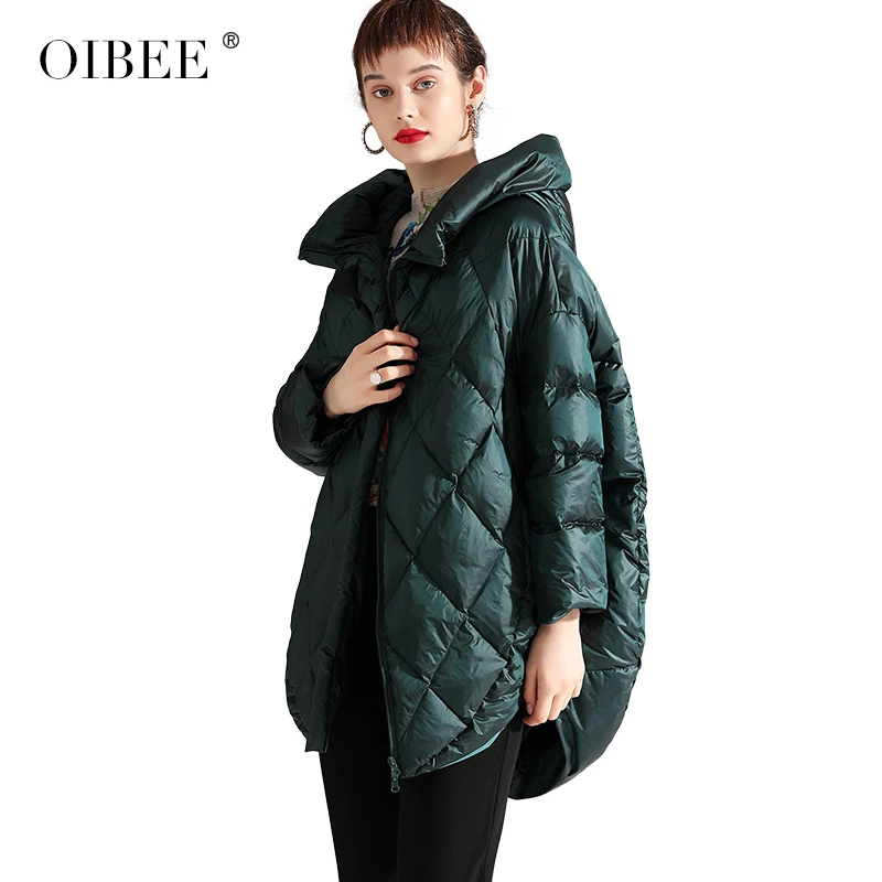 OIBEE2019 зимняя женская новая модная утолщенная Свободная куртка-пуховик с воротником-стойкой сзади, пальто, толстое теплое пальто с капюшоном