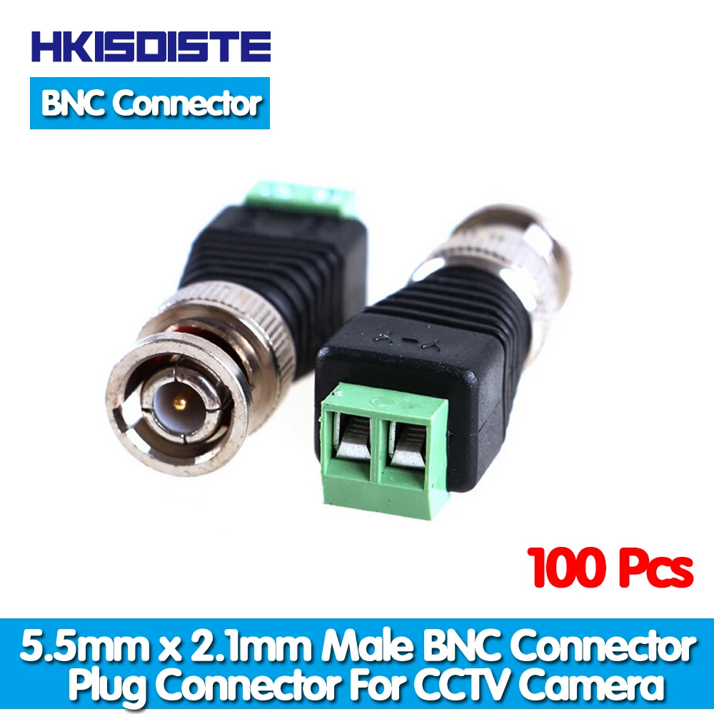 HKIXDISTE 100 шт. Mini Coax CAT5 штекер BNC разъем для камеры CCTV Видео балун адаптер|bnc connector|video