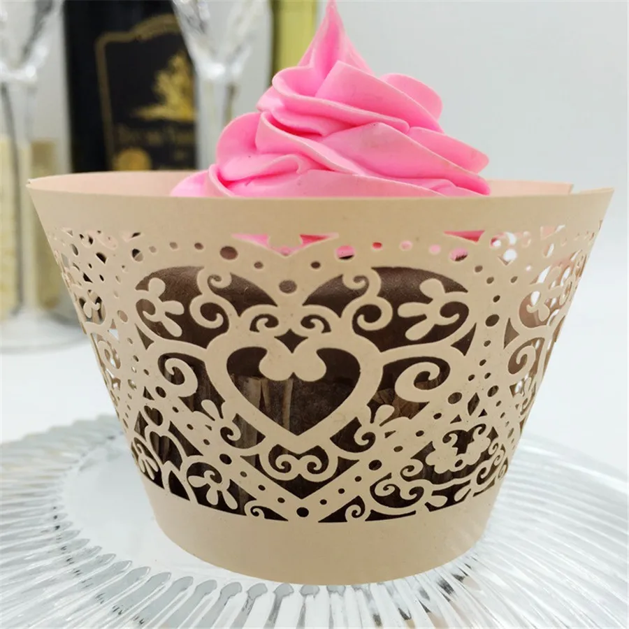 120pcs Laser Paper Cakecups Lace Cake Accessory DIY Baking Cupcake