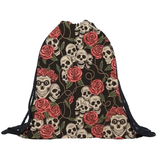Naivety/Новинка; тканевая сумка унисекс; сумки с цветочным рисунком и 3D-принтом; крутой рюкзак на завязках; Mochila S61223; Прямая поставка
