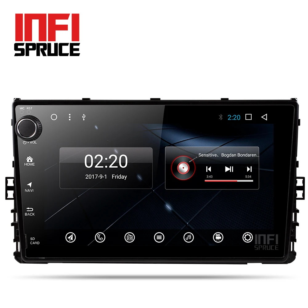 Infispruce 2G + 32G android 8 1 Автомобильный gps плеер для VW/для автомобиля Skoda Радио Видео