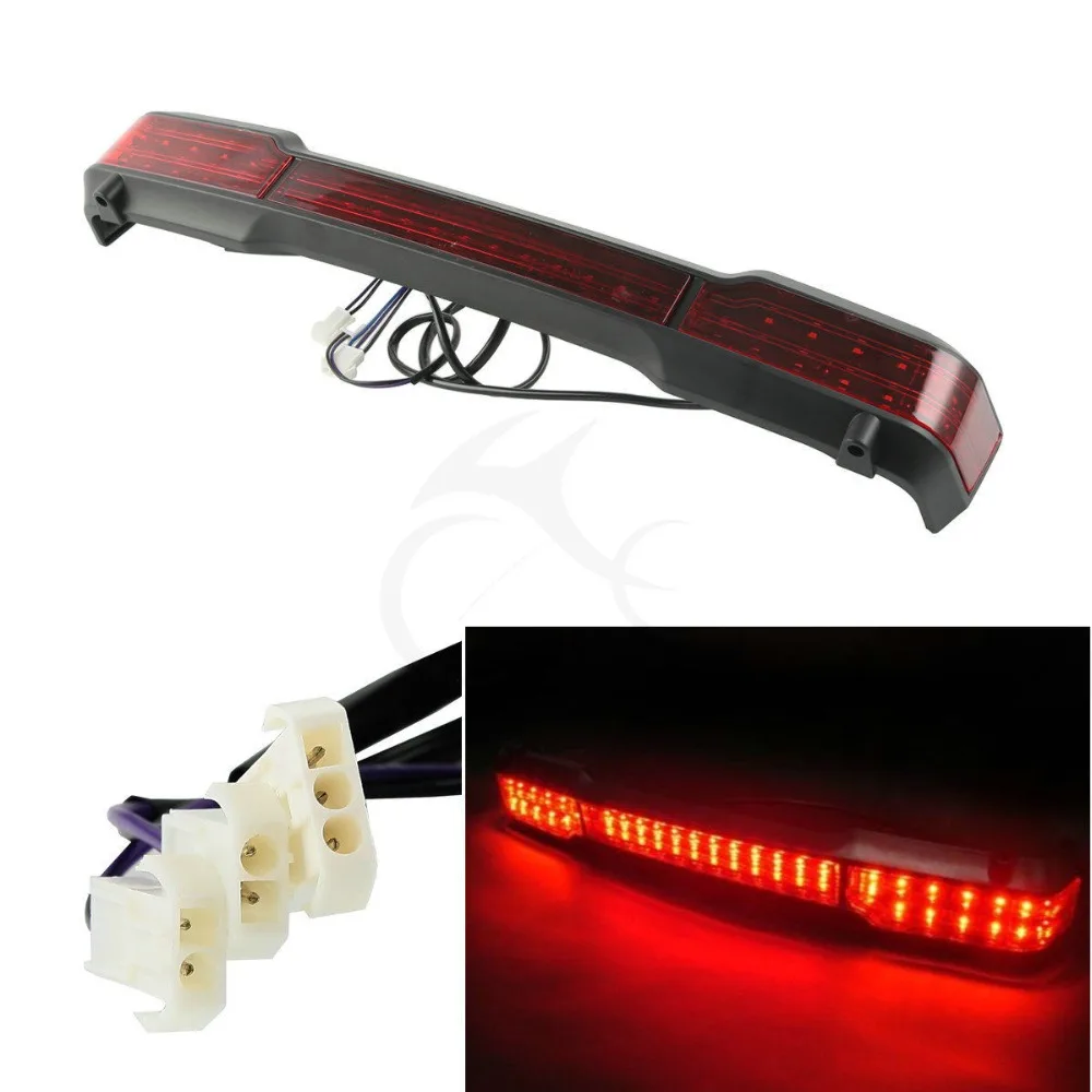 

Red LED Tail Light Trunk King Tour Pak Wrap Around Fit For Harley Street Glide Electra Glide Classic King Tour Pack 97-08
