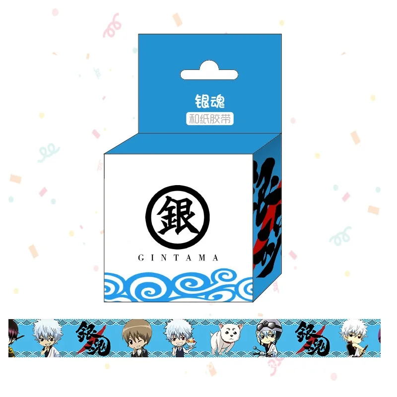 1,5 см* 5 м японский аниме гинтама мультфильм васи клейкая лента DIY Скрапбукинг наклейка этикетка маскирующая лента - Цвет: B