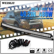 WEISIJI 480W 49 2 Curved LED Light Bar with 5D CREE Chips Combo Beam LED Work