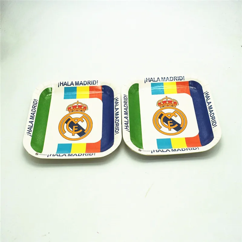 real madrid children brithday party plates 10pcs/lot home festival supply decorations