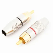 

20pcs/10pairs Non Soldering Golden Plated RCA Plug Audio Video Locking Cable Connector