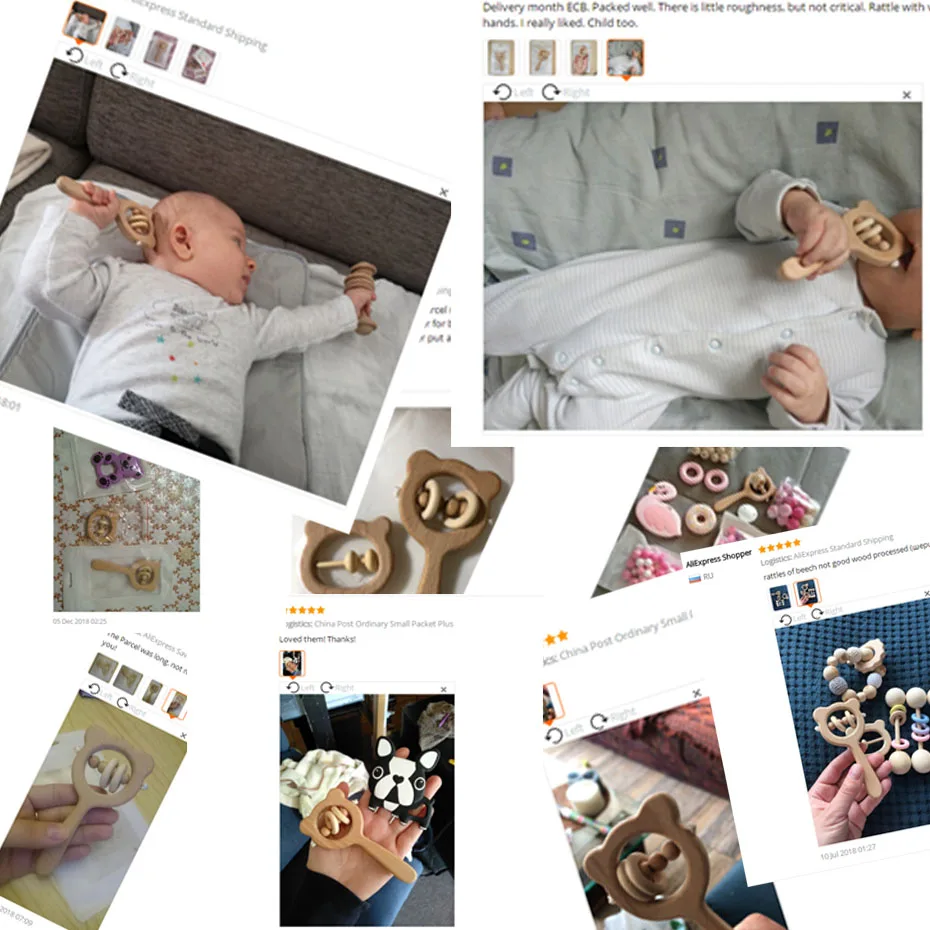 Փայտե թրթռում հաճարենու արջուկ ձեռքի - Խաղալիքներ նորածինների համար - Լուսանկար 6