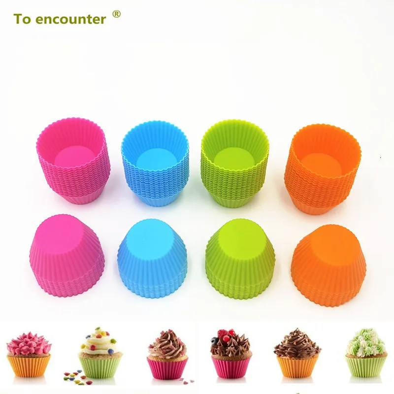 

To encounter 6.5*3CM 12PCS/Lot Round Shape 3D Cake Cup Silicone Muffin Cupcake Egg Tart Mold Backing and Pastry Tools