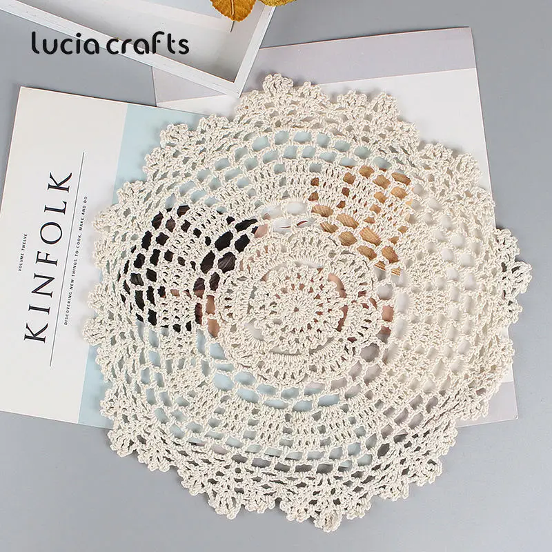 Lucia Crafts 20/25/30 см хлопковые кружевные круглые столовые приборы коврики для стола