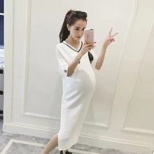 Black Cotton font b Maternity b font Dresses font b Clothes b font for Pregnant Women