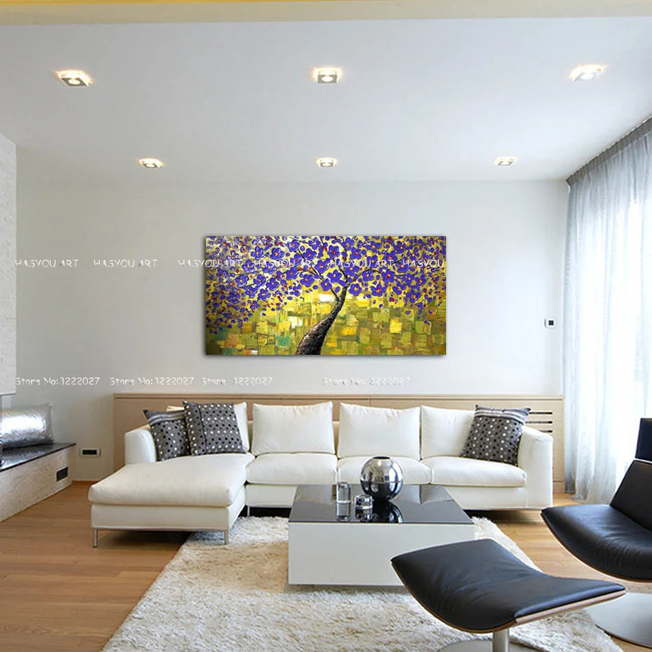 Unframed-Purple-Tree-Flower-Hand-Painted-Palette-Knife-Oil-Painting-Modern-Wall-Art-Home-Decor-Large (1)