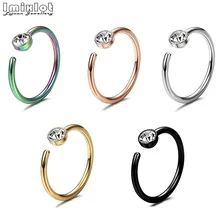 2 шт медицинская титановая сталь простые кольца в нос пирсинг для пупка поддельные перегородки кольцо Daith спиральные пирсинг орбитальные Украшения для тела