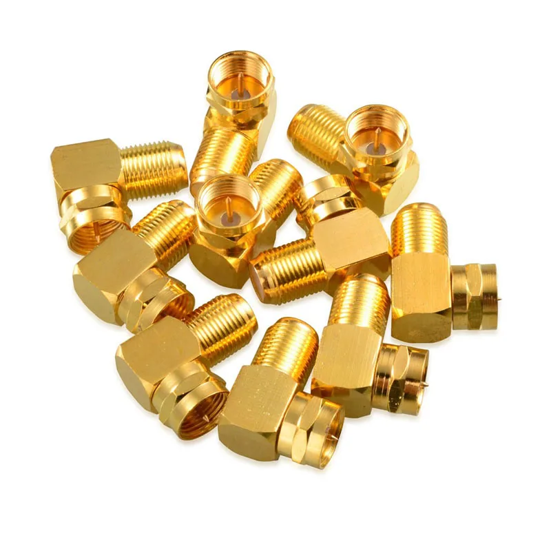 

Newest 5 pcs Right Angle F-Type Male to Female Coaxial RG6 Adapter Gold Plated --