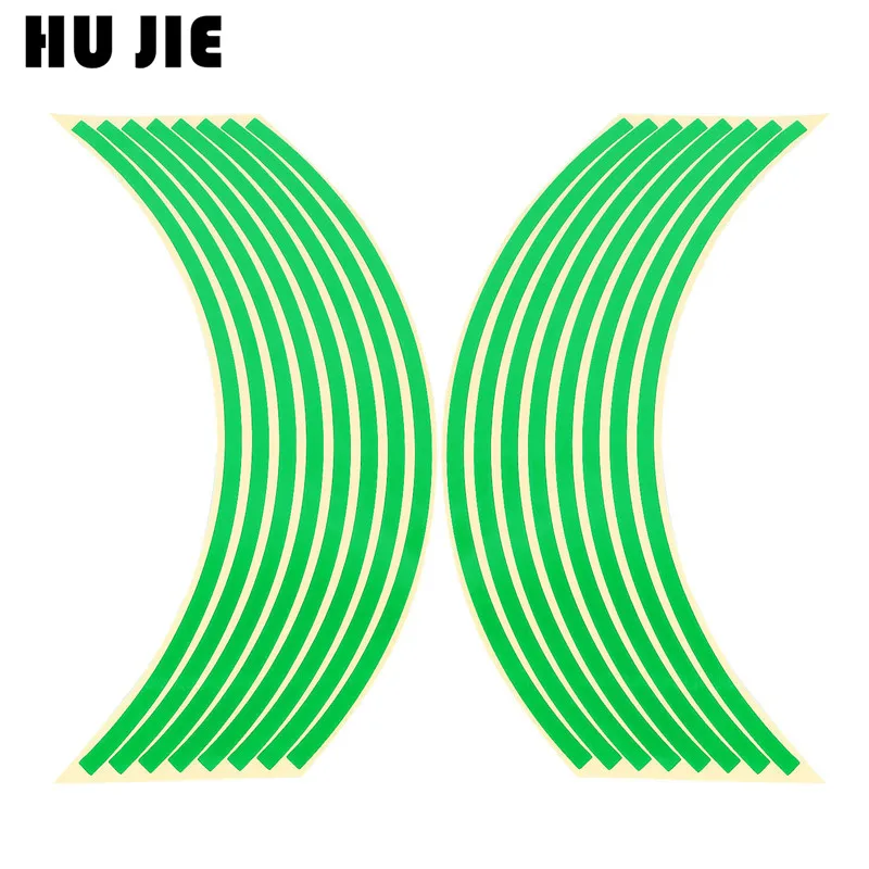 

16 Strips Reflective Motorcycle Car Bike Wheel Stickers Rim Stripe Wheel Decal Tape Sticker 18 Inch For Kawasaki NINJA 250 300