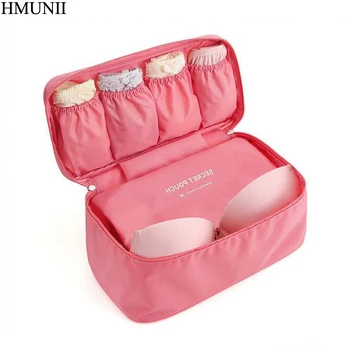 

HMUNII Brand Makeup Bag Travel Bra Underwear Organizer Bag Cosmetic Daily Supplies Toiletries Storage Bra Bag B1-26