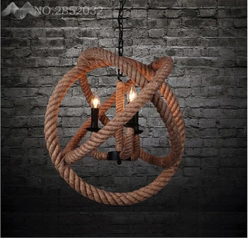 

Loft Style Nordic Retro Hang lamp Creative Pastoral Clothing Store Coffee Hall Rope Chandelier Vintage Home Lighting