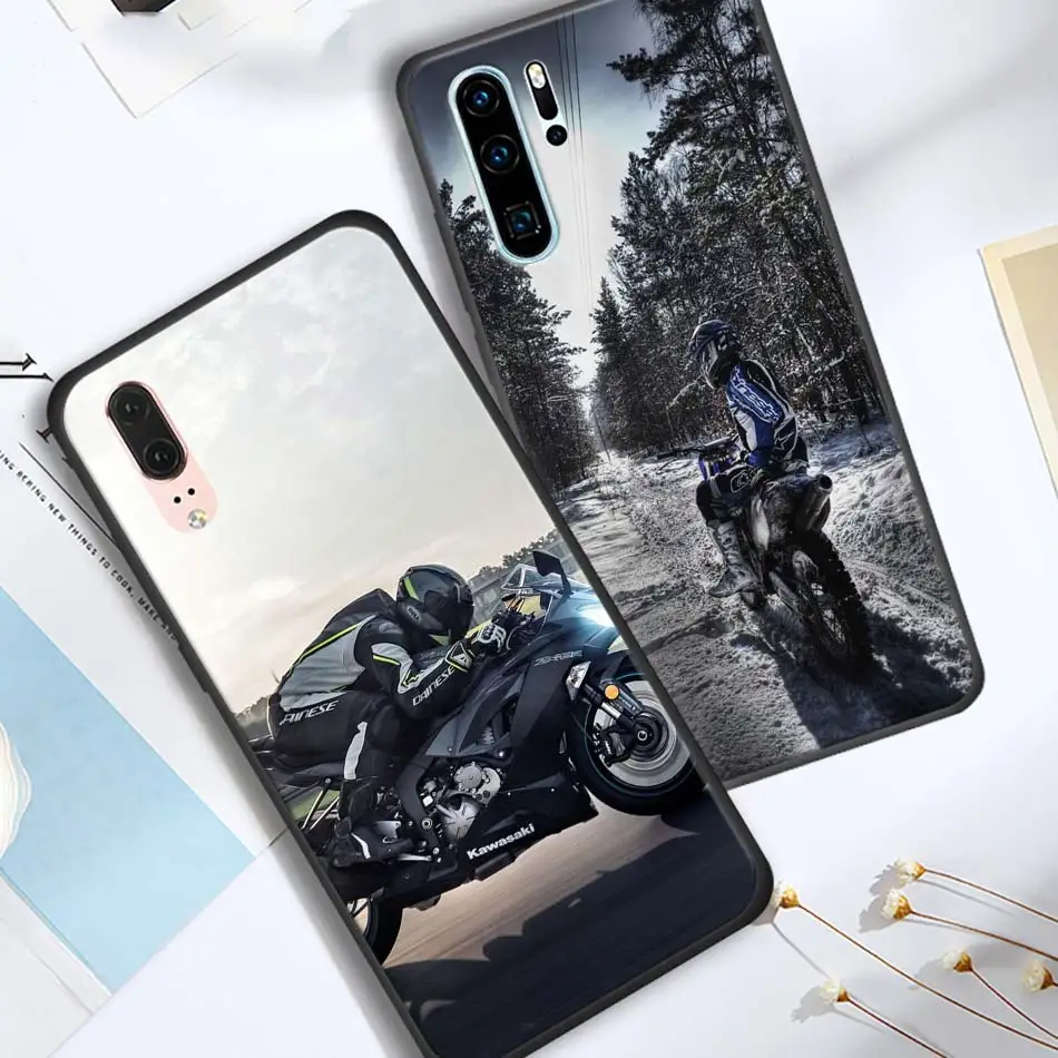 Moto Cross moto rcycle спортивный черный чехол для huawei P30 20 Pro P10 P20 P30 Lite mate 10 20 Lite P Smart Plus чехол