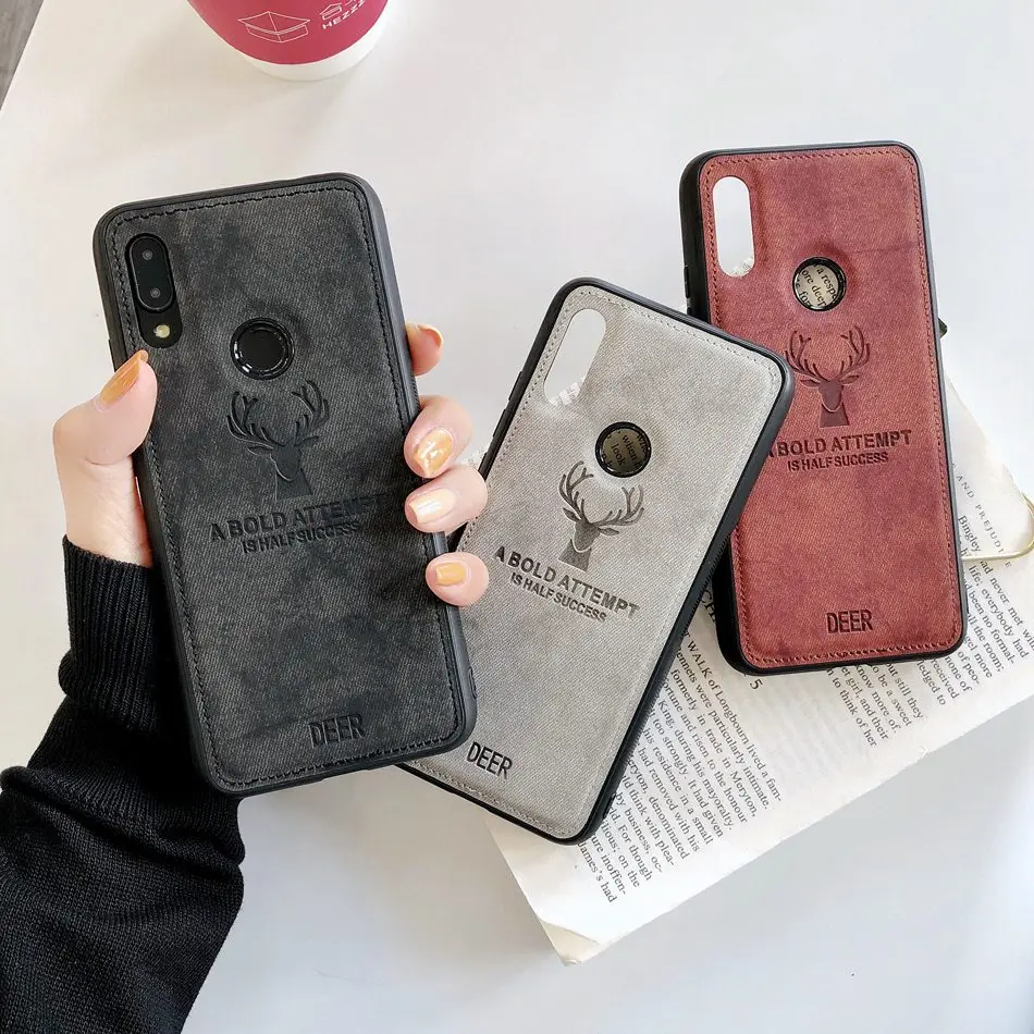 

For Redmi Note 8T 8 Pro/Note 6/Redmi Note 7/Note 5 Pro Fashion Elk Pattern Silicon Cloth Texture Case For Xiaomi Mi A2 A3 lite