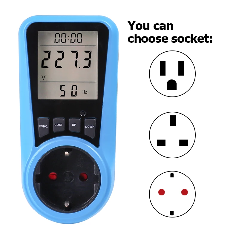 

Socket Multimeter EU UK AU US Plug Digital Voltage Wattmeter Power Analyzer Electronic Power Energy Meter Automatic Power Switch