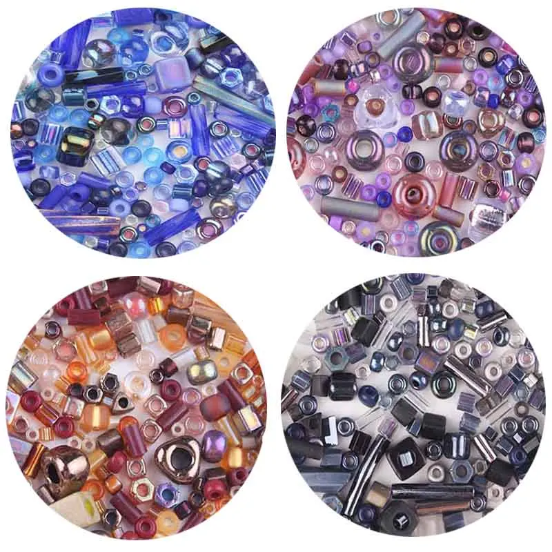 Taidian Assorted Mix Blue Glass Seedbeads Rocaille 5gramslot Bugle Mixed Size Beads DIY Bracelet Jewelry Making Accessories 1