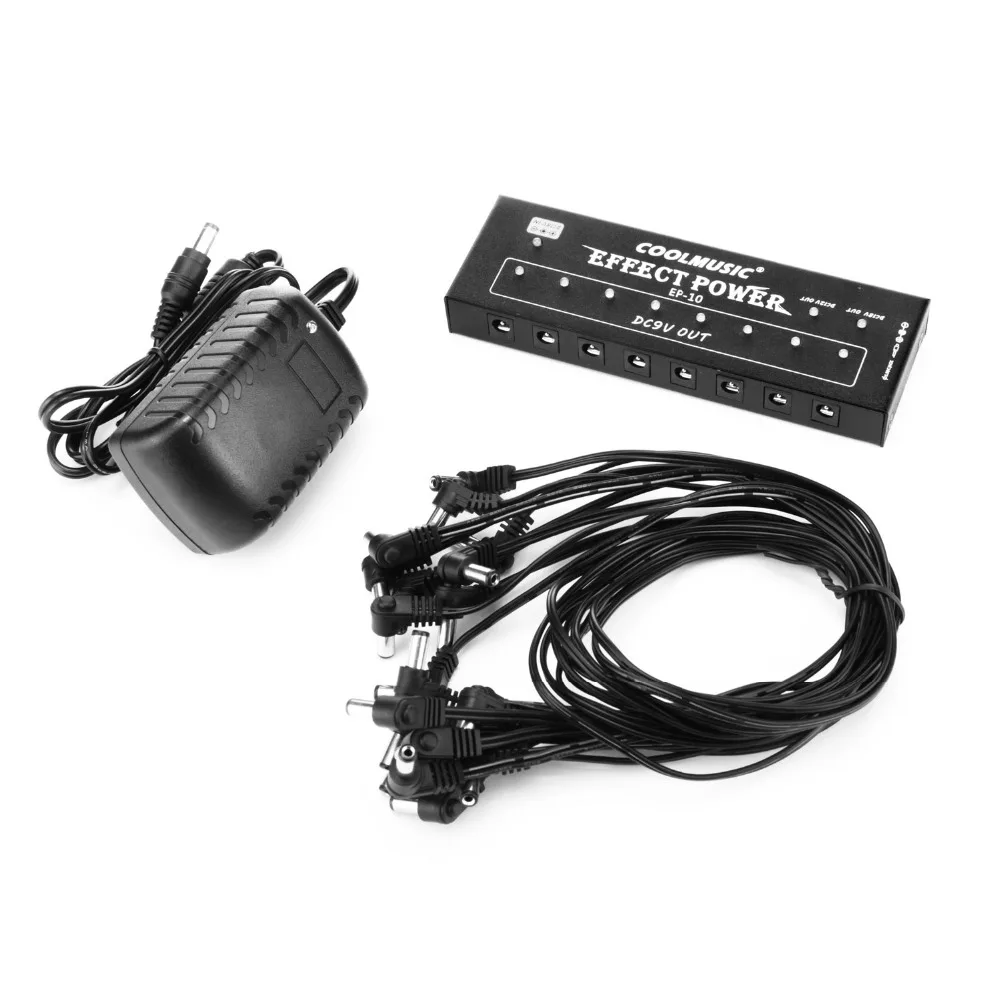 Coolmusic EP-10 Guitar Pedal Power Supply 10 Isolated 9V DC Output