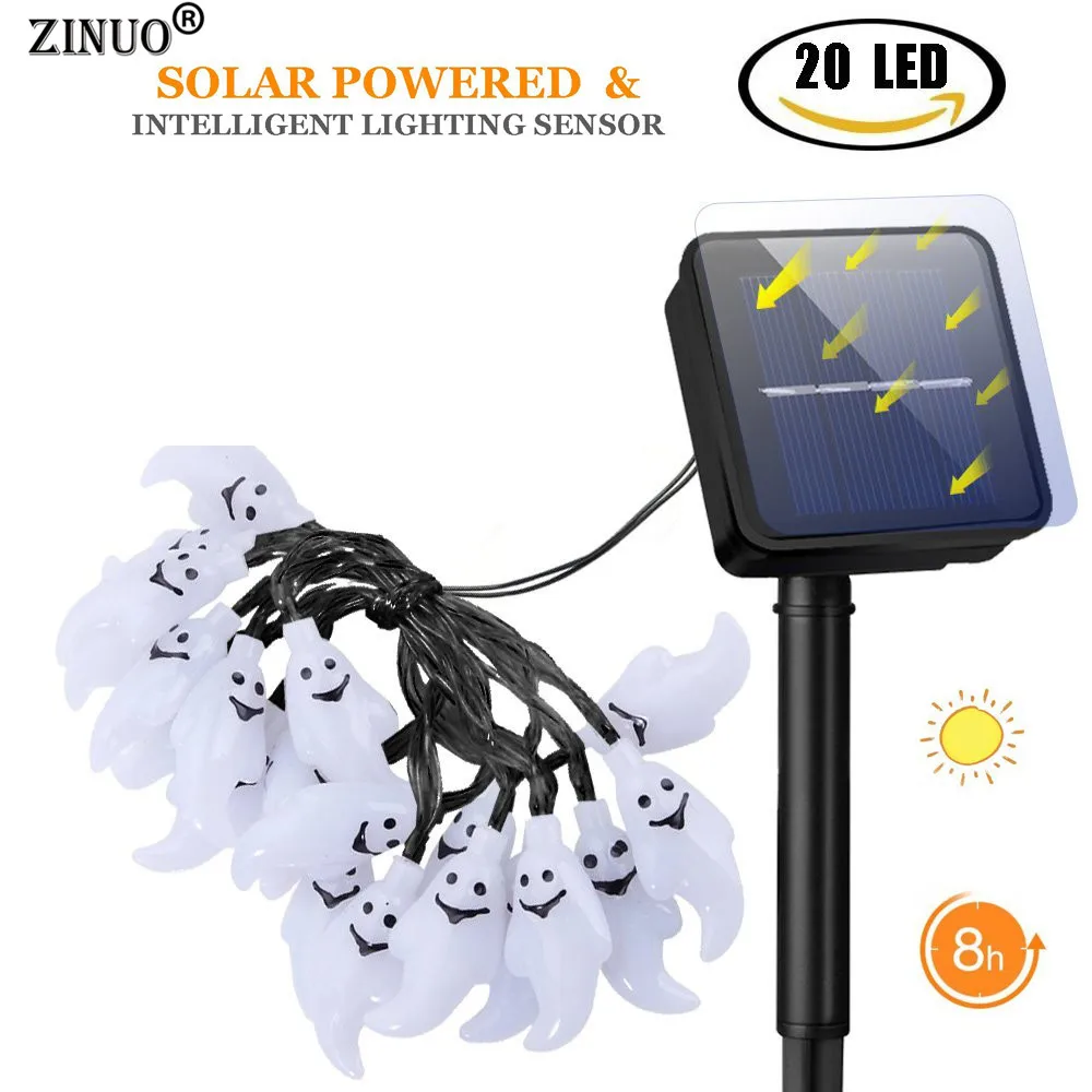 ZINUO Halloween energía Solar luz de la secuencia de hadas fantasma guirnalda 4,8 M 20LED Specter luz Año Nuevo Navidad Luces Decoración ZINUO Halloween energía Solar luz de la secuencia de hadas fantasma guirnalda 4,8 M 20LED Specter luz Año Nuevo Navidad Luces Decoración