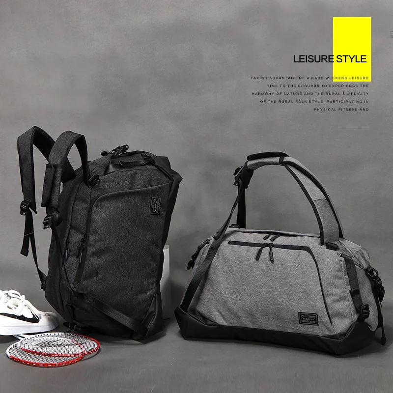 SJ-Maurie Men Gym Bags Waterproof Fitness Travel Backpack Outdoor Sports Badminton Racket Bag Luggage Bags with Shoes Storage